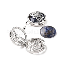 Подвески в виде медальонов из натурального содалита&nbsp;G-G982-01P-12