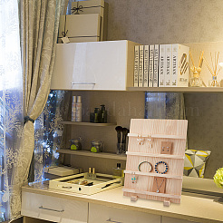 4-ярусные подставки для серег из натуральной сосны&nbsp;EDIS-WH0022-01