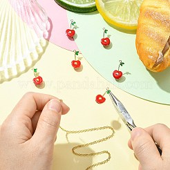 6 шт. 2-х цветные подвески из вишневой латуни с эмалью&nbsp;KK-CJ0003-18