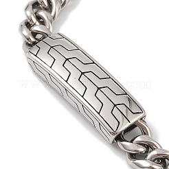 Браслеты из изогнутой прямоугольной цепи из нержавеющей стали 304 для мужчин&nbsp;BJEW-B096-40AS
