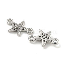 Шармы-соединители из латуни с микропаве из прозрачного кубического циркония&nbsp;KK-Q820-42P