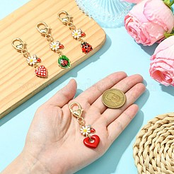 4 шт. 4 стиля эмалевых брелоков из сплава&nbsp;KEYC-CJ00011