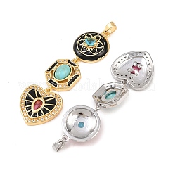 Латунные микропаве прозрачные подвески с фианитом&nbsp;KK-K412-01