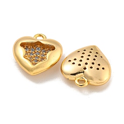 Латунные микропаве прозрачные подвески с фианитом&nbsp;LS-KK-U006-07G-02