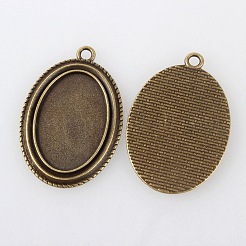 Pendenti basi di  cabochon in lega stile tibetano&nbsp;TIBEP-M018-52AB-NF