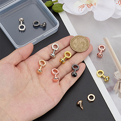 10 шт. 5-х цветные латунные застежки&nbsp;FIND-AR0006-61