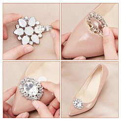 4 pièce de décoration de chaussures en strass en verre à 2 styles&nbsp;AJEW-AR0001-79A