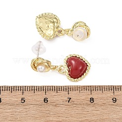 Boucles d'oreilles puces en alliage et résine pour la Saint-Valentin&nbsp;EJEW-T055-01A