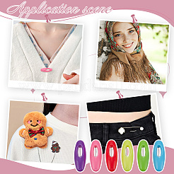 48шт пластиковая овальная брошь&nbsp;JEWB-NB0001-25B