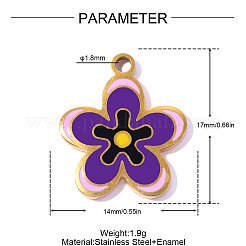 304 Edelstahl-Emaille-Anhänger&nbsp;STAS-OY018-25G-01