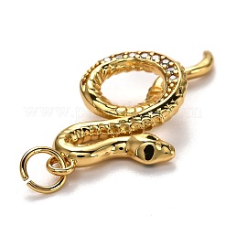 Латунные микропаве прозрачные подвески с фианитом&nbsp;KK-B028-08G