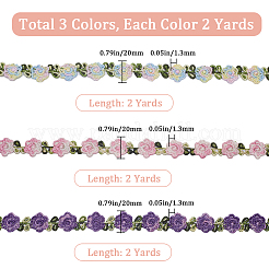 6 ярд двухцветного цветочного полиэстерового кружева&nbsp;OCOR-GF0003-17