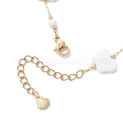 Sommerstrand natürliche weiße Muschelgliederkette Fußkettchen&nbsp;AJEW-AN00771-03