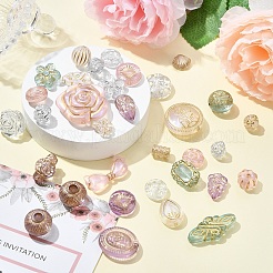 40шт 5 цвета прозрачные акриловые бусины&nbsp;MACR-YW0003-46A