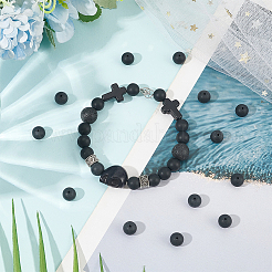 3 нити натуральных черных агатовых бусин&nbsp;G-GO0001-04