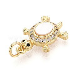 Латунные микропаве прозрачные подвески с фианитом&nbsp;KK-N268-14G