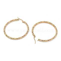 Серьги-кольца из нержавеющей стали 201 с вакуумным покрытием PVD&nbsp;EJEW-I309-62D-G