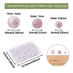 3 filo 3 fili di perline di pietra mica viola/lepidolite naturale&nbsp;G-YS0001-15