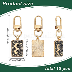 10шт прямоугольник с эмалированными подвесными украшениями из цинкового сплава&nbsp;HJEW-HY00018