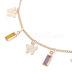 Браслеты с подвесками из латуни и стекла для женщин&nbsp;BJEW-JB13120