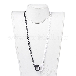 Personalisierte zweifarbige abs kunststoff kabelkette halsketten&nbsp;X-NJEW-JN02825-01