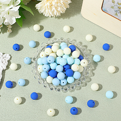 Perles acryliques en silicone imitées de style caoutchouté&nbsp;MACR-PA0001-06B-02