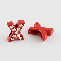 Grado mezclado de la aleación del cinc del color una encantos de la diapositiva de la letra del diamante artificial&nbsp;ALRI-S130-X
