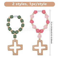 2 ornement en perles de silicone&nbsp;HJEW-DC00107