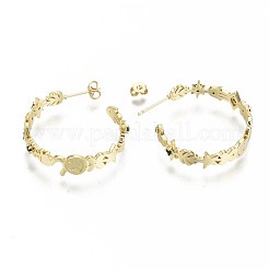 Латунные микро проложить серьги стержня кубического циркония&nbsp;EJEW-N011-31-NF