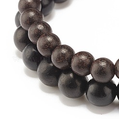 Ensemble de bracelets extensibles en perles de bois naturel&nbsp;BJEW-JB07343