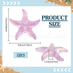 Figura decorativa de estrella de mar de cristal de cuarzo natural teñido para decoración del hogar&nbsp;DJEW-WH0039-181A