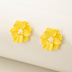 Fleur résine d'alliage boucles d'oreille&nbsp;FS-WG5AFB8-03