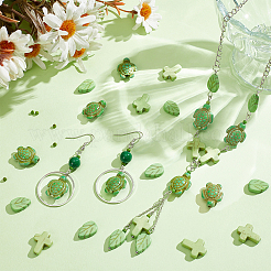 120шт 4 стиля окрашенные синтетические бирюзовые бусины&nbsp;G-NB0005-46