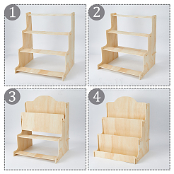 4-stufiger Postkartenständer aus Holz&nbsp;ODIS-WH0038-127