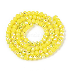 Нити из непрозрачных стеклянных бусин-ронделей с цветным покрытием ab&nbsp;EGLA-T029-4mm-09D