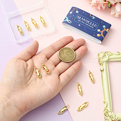 10 шт. латунные застежки-скобы с покрытием стойки KK-SC0006-67G