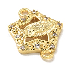 Стойка покрытие латунь микропаве прозрачный кубический цирконий звезда с подвесками-соединителями Девы Марии&nbsp;KK-L224-096G