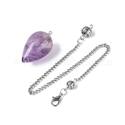 Natürliche Amethyst Pendel Anhänger&nbsp;AJEW-N005-02D