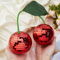 Стеклянные вишневые диско-шары украшения&nbsp;AJEW-WH0596-334