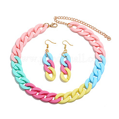 Комплекты акриловых цепочек-ожерельев и серег-подвесок&nbsp;FS-WGAEF35-02