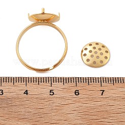 Fornituras de anillo ajustables de latón&nbsp;KK-K382-15A-G