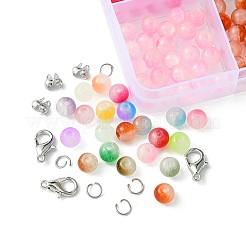 Наборы для изготовления круглых браслетов из бисера из искусственного нефритового стекла своими руками&nbsp;DIY-FS0006-19