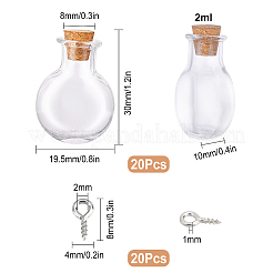 40 шт. 2 стеклянные бутылки&nbsp;AJEW-SC0001-34