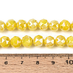 Нити из непрозрачных круглых бусин из стекла с цветным покрытием ab&nbsp;EGLA-T029-8mm-12A-08