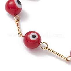 Bracelets de chaîne à maillons mauvais œil au chalumeau&nbsp;BJEW-JB10045