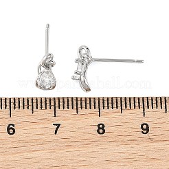 Boucles d'oreilles puces en laiton Shegrace en forme de larme&nbsp;XGRQ4N877-701P