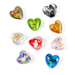 45 Stück 9 Stile handgefertigte Bunte Malerei-Glasperlen aus Silberfolie&nbsp;FOIL-TA0001-03