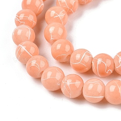 Строковые стеклянные бусины в нитях&nbsp;DGLA-S115-6mm-L21-A