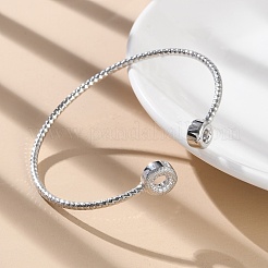 Bracelet manchette ouvert en zircone cubique transparente&nbsp;BJEW-G737-01P-02