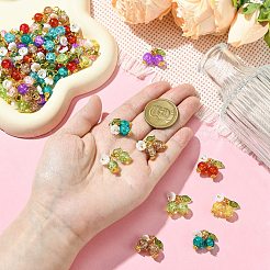 50 шт. 10 стиля подвески-вишни из стекла и смолы с имитацией жемчуга&nbsp;PALLOY-CJ00161